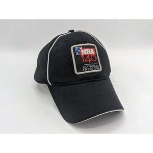 NRA 140 Years Of Freedom Adjustable Strapback Baseball Hat/Cap Black Outdoor